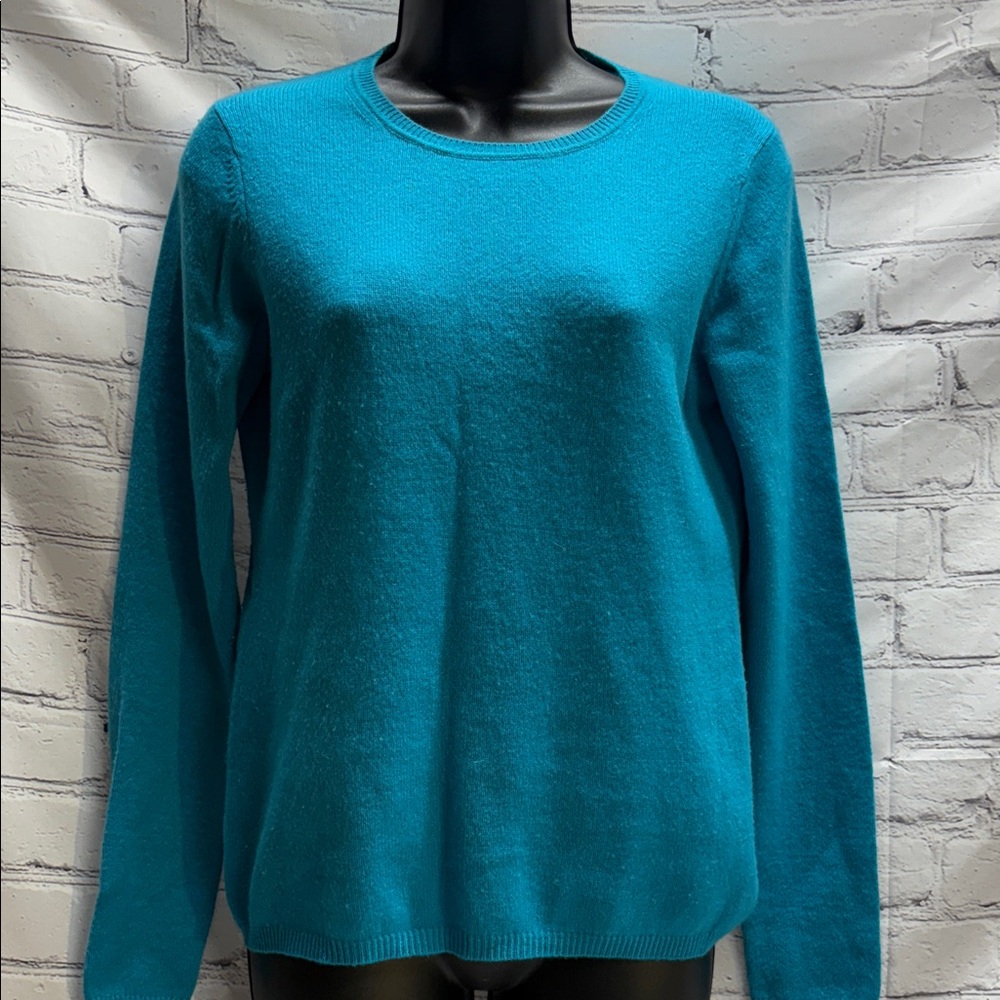 Chic cashmere charter club luxury Teal Pullover Sweater